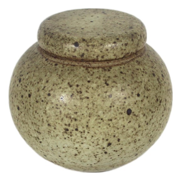 1979 Stoneware Pottery Jar For Sale