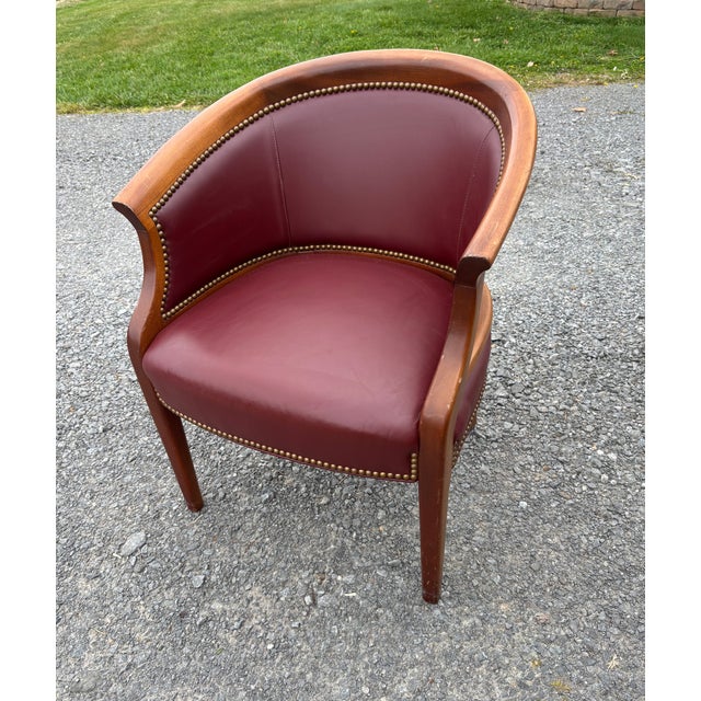 Animal Skin Lexington Burgundy Leather Chair For Sale - Image 7 of 8