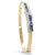 2020s 14ct Yellow and White Gold Sapphire and Diamond Hinged Bracelet 0.38ct 16g For Sale - Image 5 of 8