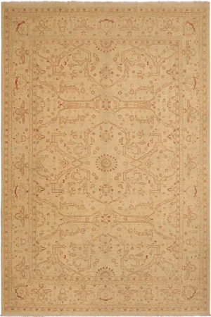 1990s Boho Chic Kafkaz Beige/Red Wool Rug -8'6 X 11'6
