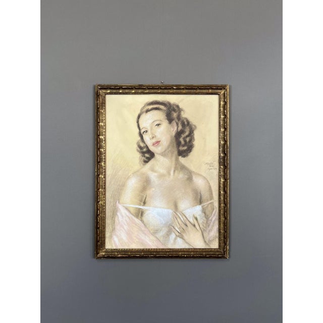 Female Portrait, 1939, Pastel Artwork For Sale - Image 7 of 7
