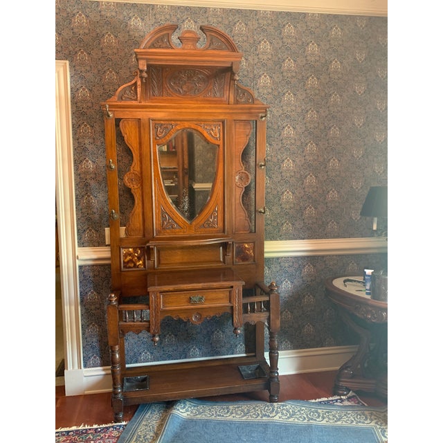 Walnut Hall Tree Chairish