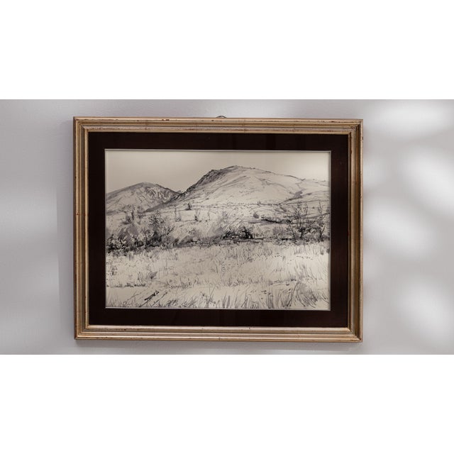 1980s France Brown Wood Drawing For Sale - Image 9 of 15