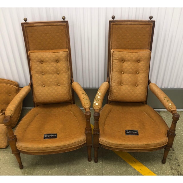 1960s Morganton (Drexel) "Barcelona" Mid-Century High-Back Lounge Chairs - A Pair For Sale - Image 11 of 16