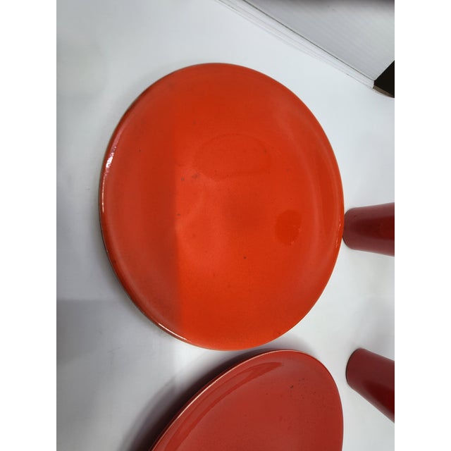 Mid-Century Modern Red Ceramic Set by Robert Picault for Vallauris, France, 1950, Set of 4 For Sale - Image 3 of 18
