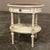 French Antique French Louis XVI Painted Oval Side Table With Leather Top For Sale - Image 3 of 17