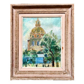 Les Invalides, Paris, Oil Painting on Canvas, 1960s, Framed For Sale