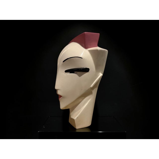Late 20th Century Vintage 1980s Postmodern Art Deco Lindsey Balkweill Style Ceramic Vase For Sale - Image 5 of 10