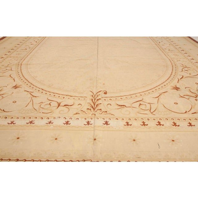 Antique 1880s French Aubusson Rug, Ivory Botanical Elegance For Sale - Image 4 of 7