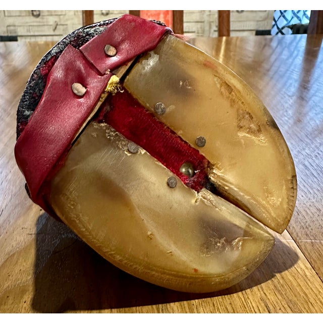 Very cool desk accessory or western collectors item. Antique bovine hoof ink well. Glass inkwell with metal top and base....
