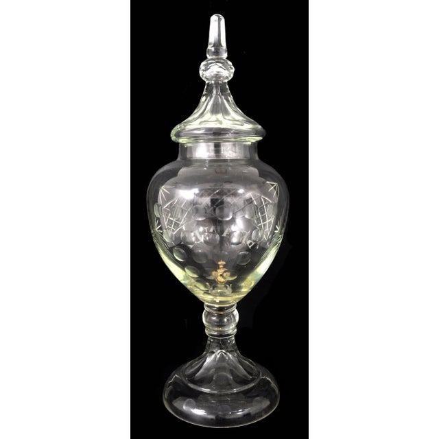 Late 19th Century Monumental Antique Cut Crystal Glass Brandy Liquor Bar Dispenser Decanter 1880 For Sale - Image 5 of 9