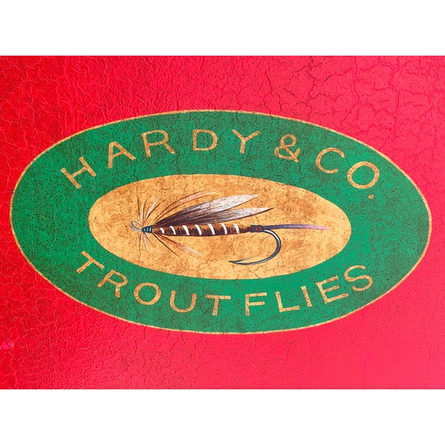 Vintage "Hardy & Co Trout Flies” Fishing Tackle Themed 5-Drawer Accent Chest For Sale - Image 13 of 18