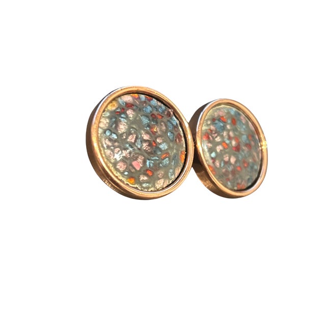 Henri Matisse Vintage 1950s Matisse Renoir Copper Enamel Earrings, A Pair For Sale - Image 4 of 8