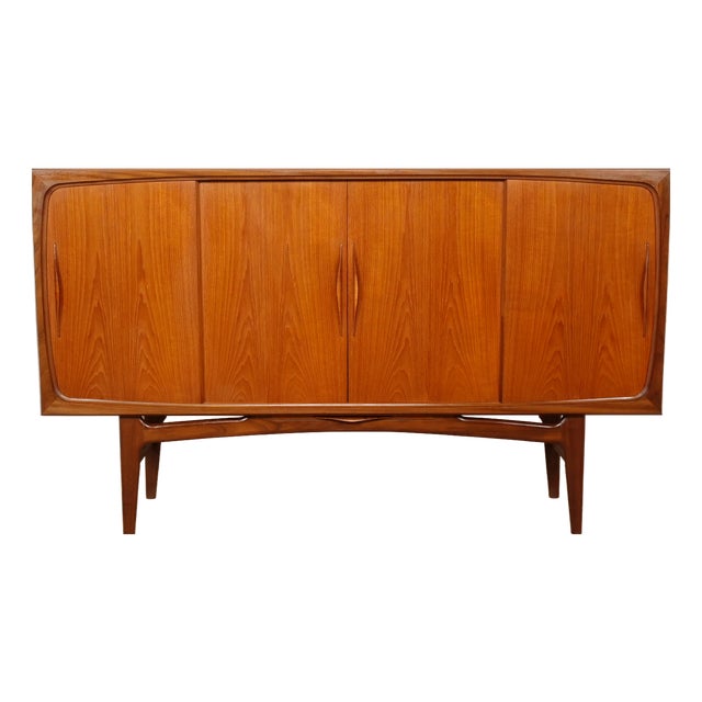 Vintage Danish Teak Highboard by Johannes Andersen for Silkeborg For Sale