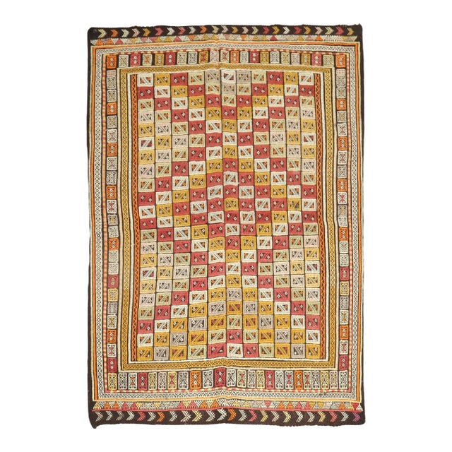 Mid-20th Century Zabihi Collection Turkish Jajim Flatweave For Sale