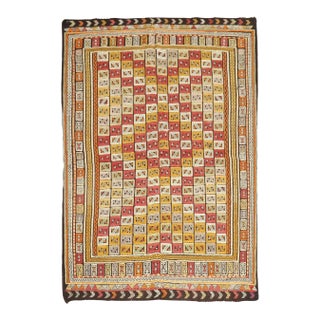 Mid-20th Century Zabihi Collection Turkish Jajim Flatweave - 5'2" x 7'2" For Sale