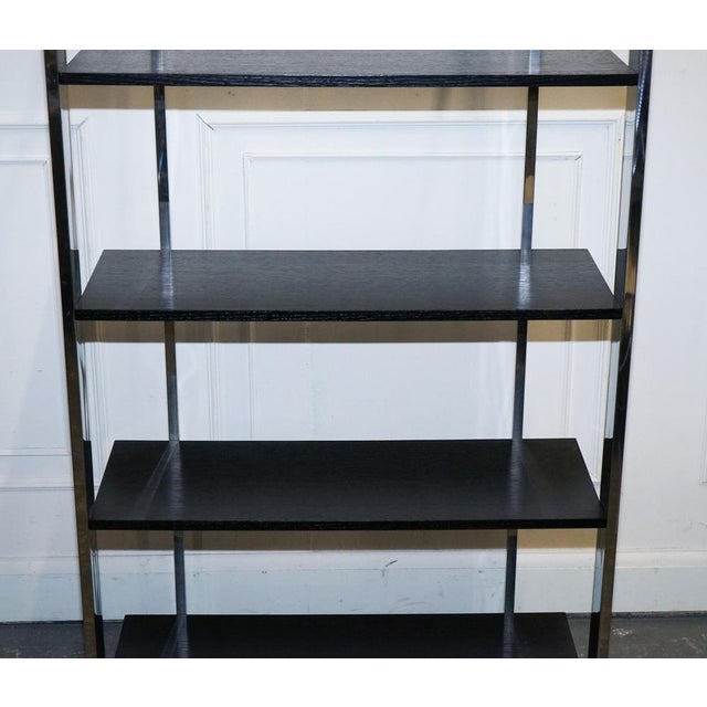 Art Deco Polished Stainless Steel Display Bookcase For Sale - Image 6 of 15