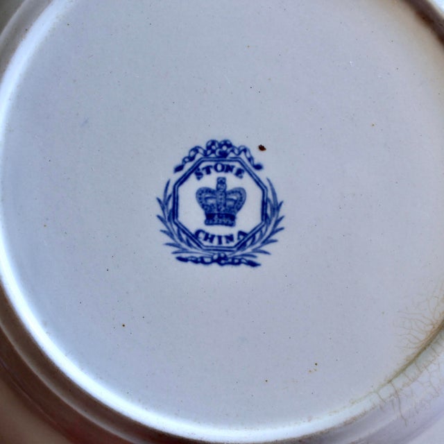 Set of English Ironstone Porcelain “Flying Bird” Pattern Dinner Service- 24 Pieces For Sale - Image 12 of 12