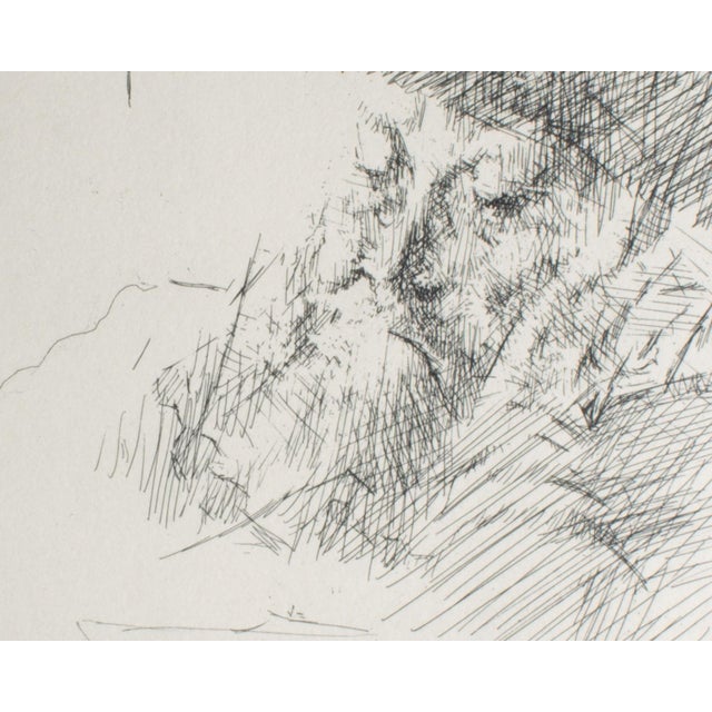 Portraiture 1963 “King Asa” Etching by Jack Levine For Sale - Image 3 of 6