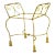 Italian Hollywood Regency Gold Gilt Iron Rope Tassel Form Vanity Bench Chair For Sale