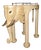 Hand Carved Wood Elephant Rolling Bar Cart Table by Marge Carson Circa 1990s For Sale