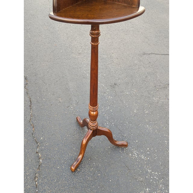 Late 20th Century Vintage Solid Mohagonay Pedestal Corner Stand For Sale - Image 5 of 6