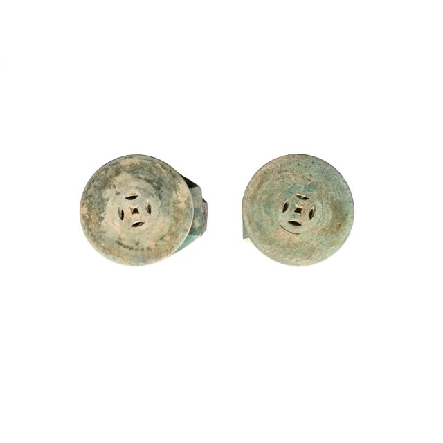 This pair of early 20th century Pedestals feature a wonderful age-related faded green finish. They feature a hexagonal...