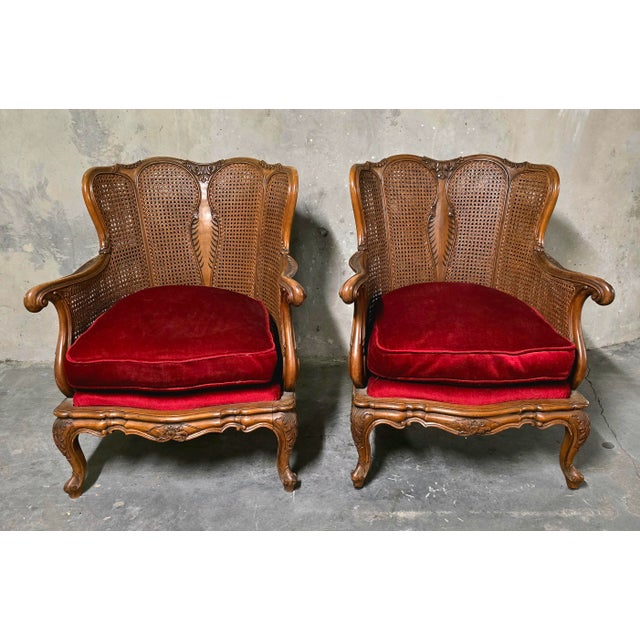 Louis XV Style Armchairs in Wood and Rattan, 1890s, Set of 2 For Sale - Image 13 of 16