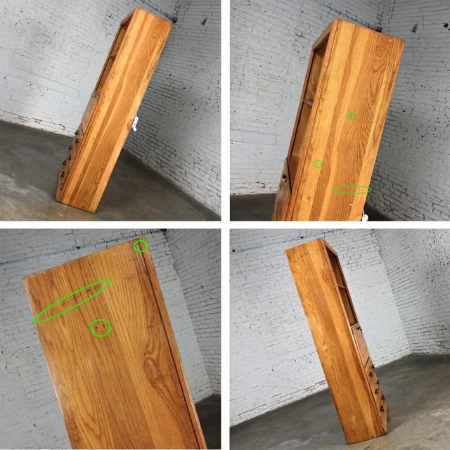 Late 20th Century Rustic A. Brandt Ranch Oak Secretary Style Drop Front Student Desk With