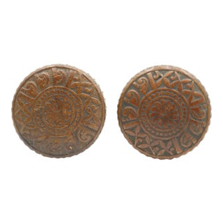 Pair of AntiqueBronze Niles Chicago Passage Door Knobs For Sale