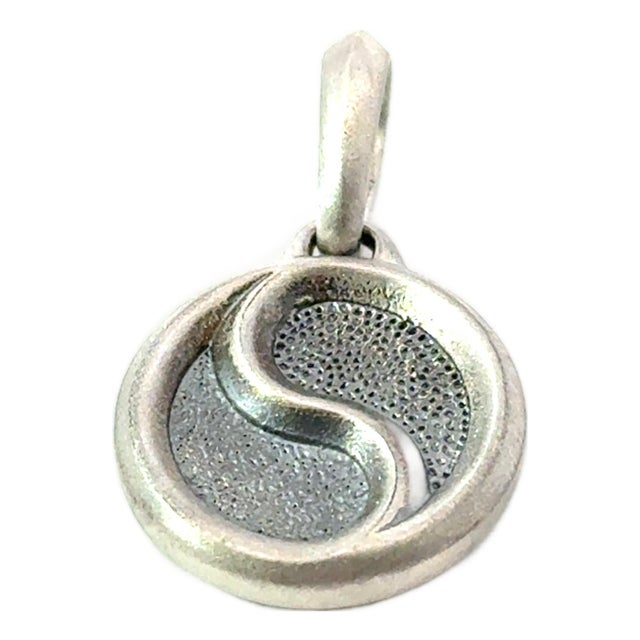 1990s David Yurman Ying Yang Amulet Sterling Silver Estate For Sale