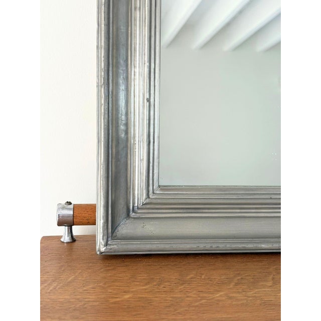 Glass 20th Century Metal Repoussé Wall Mirror, France, 1950s For Sale - Image 7 of 13