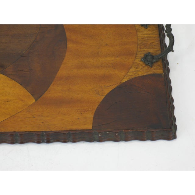 Mid 20th Century Rare Art Deco, Circle Marquetry Wooden Tray Mod Era, Mid Century Modern For Sale - Image 14 of 18