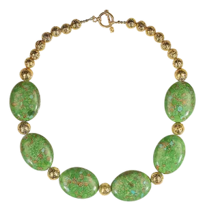Lime Green Magnesite Tablet Necklace by Aria Jewelry Design, 20 Inch