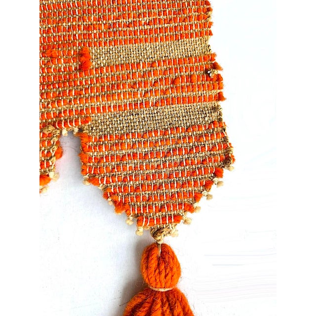 1970s Wool on Jute Wall Hanging With Tassels For Sale - Image 13 of 14