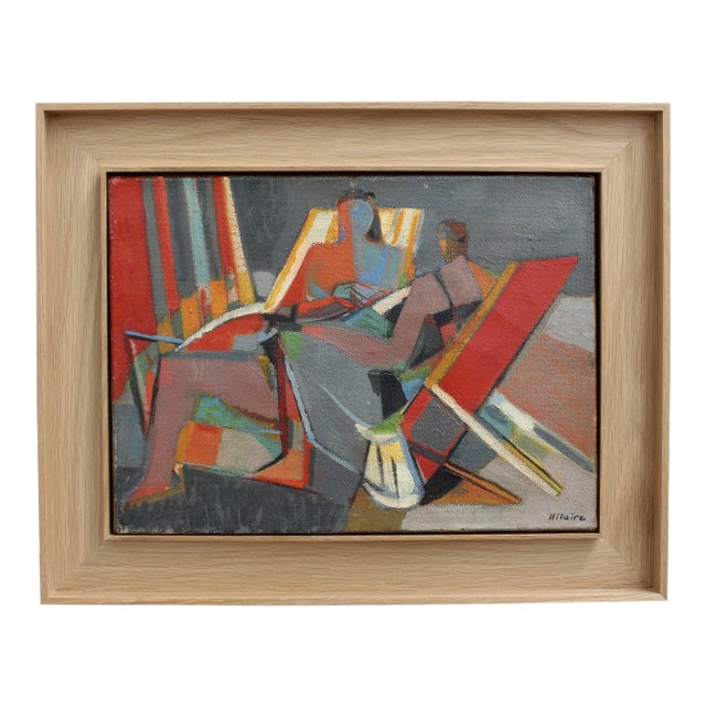 Women in Deckchairs, Camille Hilaire, 1960s For Sale