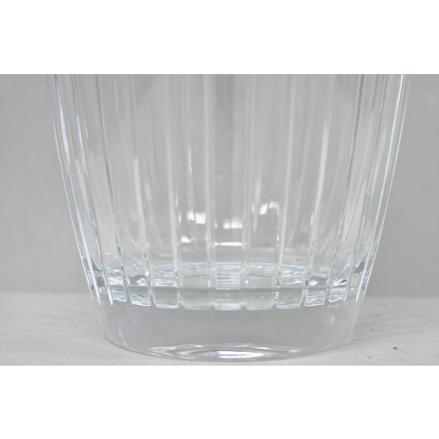 Transparent Late 20th Century Marquis by Waterford 12" Tall Etched Round Lead Crystal Glass Flower Vase For Sale - Image 8 of 12