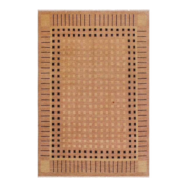 Bohemien Ziegler Nude Tan Hand-Knotted Wool Rug - 8'11'' X 11'8'' For Sale