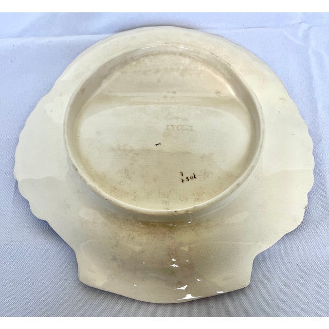 1890s English Majolica Shell Shape Asparagus Plate For Sale - Image 11 of 11