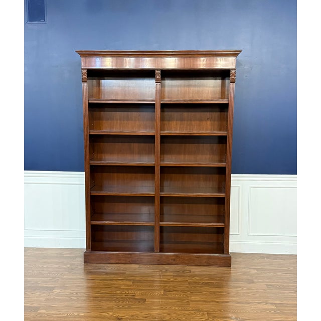 Brown Traditional Mahogany Bookcase by Leighton Hall - Showroom Sample For Sale - Image 8 of 13