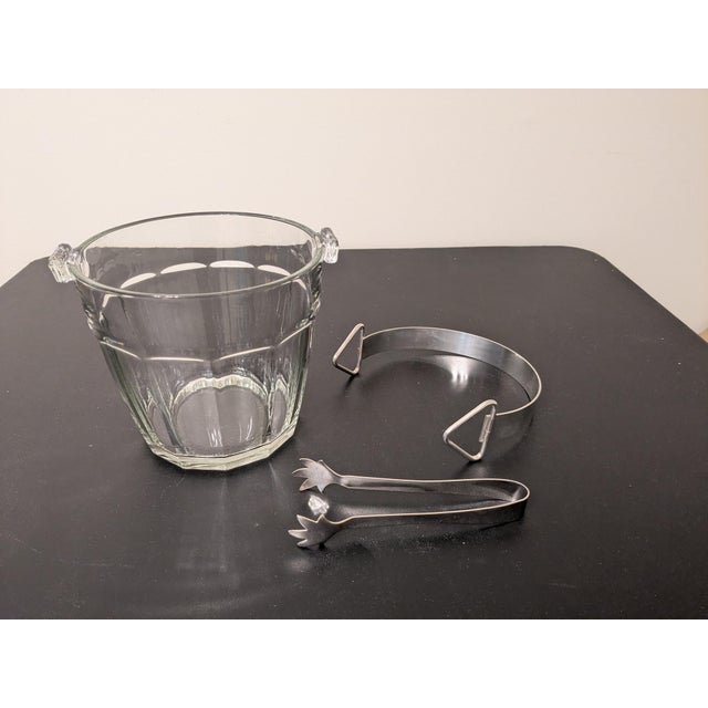 Vintage Mid-Century Clear Pressed Glass Water Pail Ice Bucket Set - 3 Pieces For Sale - Image 13 of 16