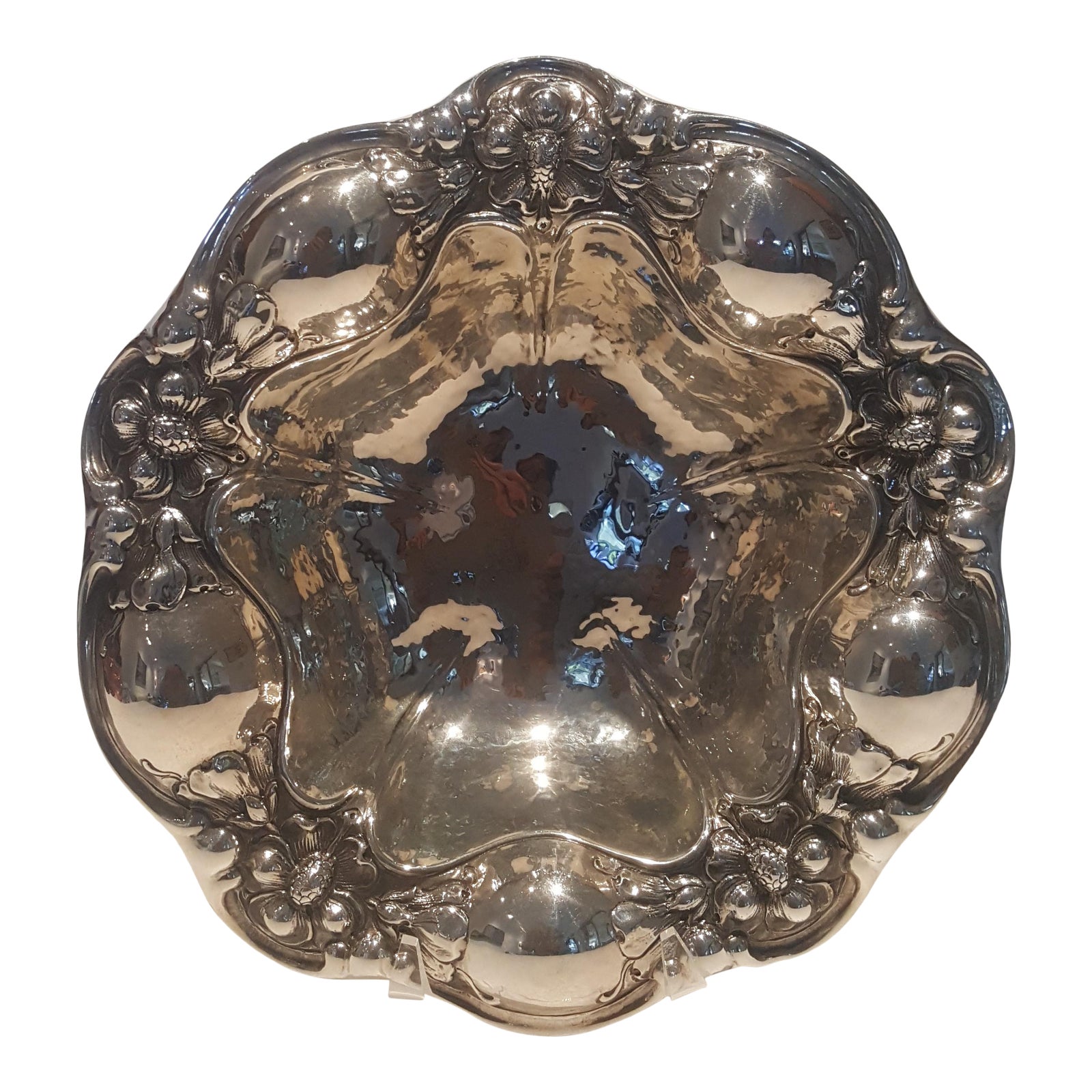 1853 Gorham Sterling Silver Decorative Bowl With Floral Motif Chairish