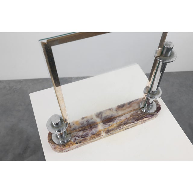 Glass Art Deco Picture Frame with Marble Base, France, 1920s For Sale - Image 7 of 13