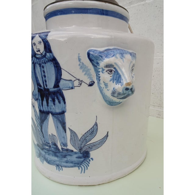 Antique Delftware Ceramic Table Lamp For Sale - Image 14 of 18