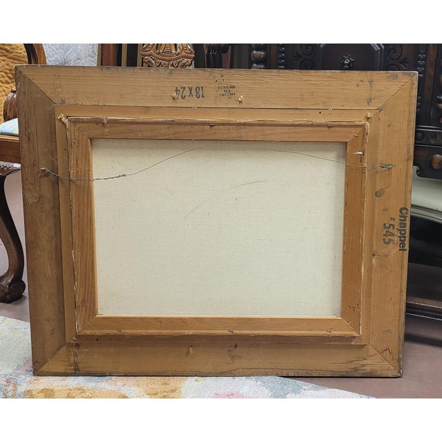 Beautiful mood painting of Paris probaly Pont au Change signed. Measuring 32 by 26 framed. Fine condition.