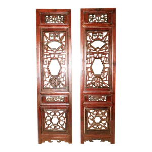 Antique Chinese Screen Panels; Cunninghamia Wood, Circa 1800-1849 - A Pair