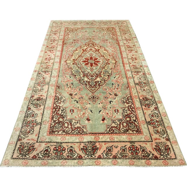 1940s Vintage Oushak Area Rug, 4'2 X 6'11 For Sale - Image 5 of 8