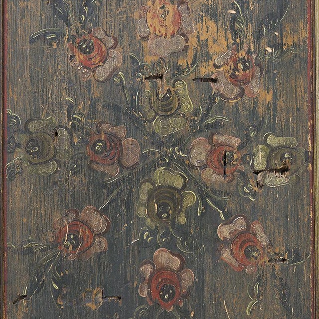 Antique Rustic Farmhouse Folk Art Painted Bridal Cabinet, 1822 For Sale - Image 11 of 18