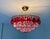 1970s Vintage French Style Crystal Chandelier – Hand-Painted Pink & Ruby Red Prisms For Sale - Image 5 of 18