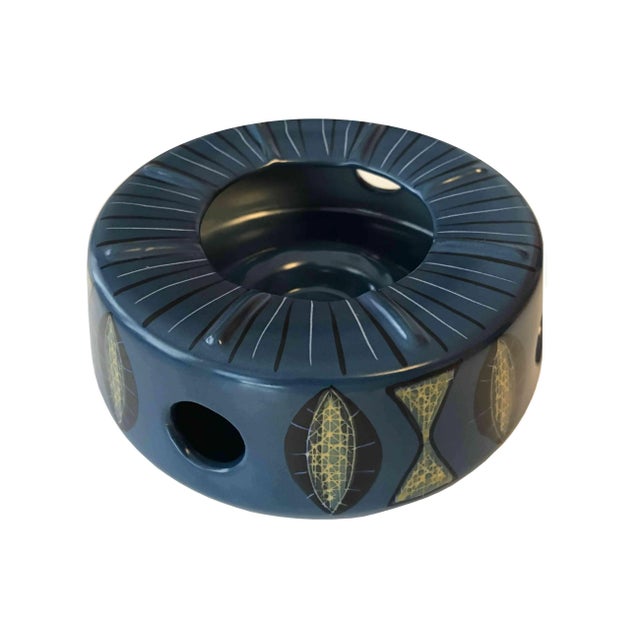 Vintage 1950s Retro Mid-Century Atomic Modern Ceramic Ashtray, Signed For Sale - Image 11 of 11